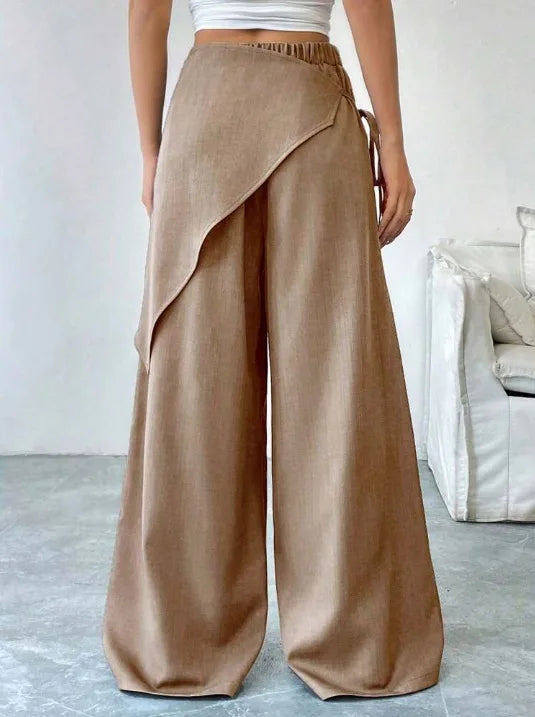 Vivia | Pantalón de pierna ancha con panel cruzado