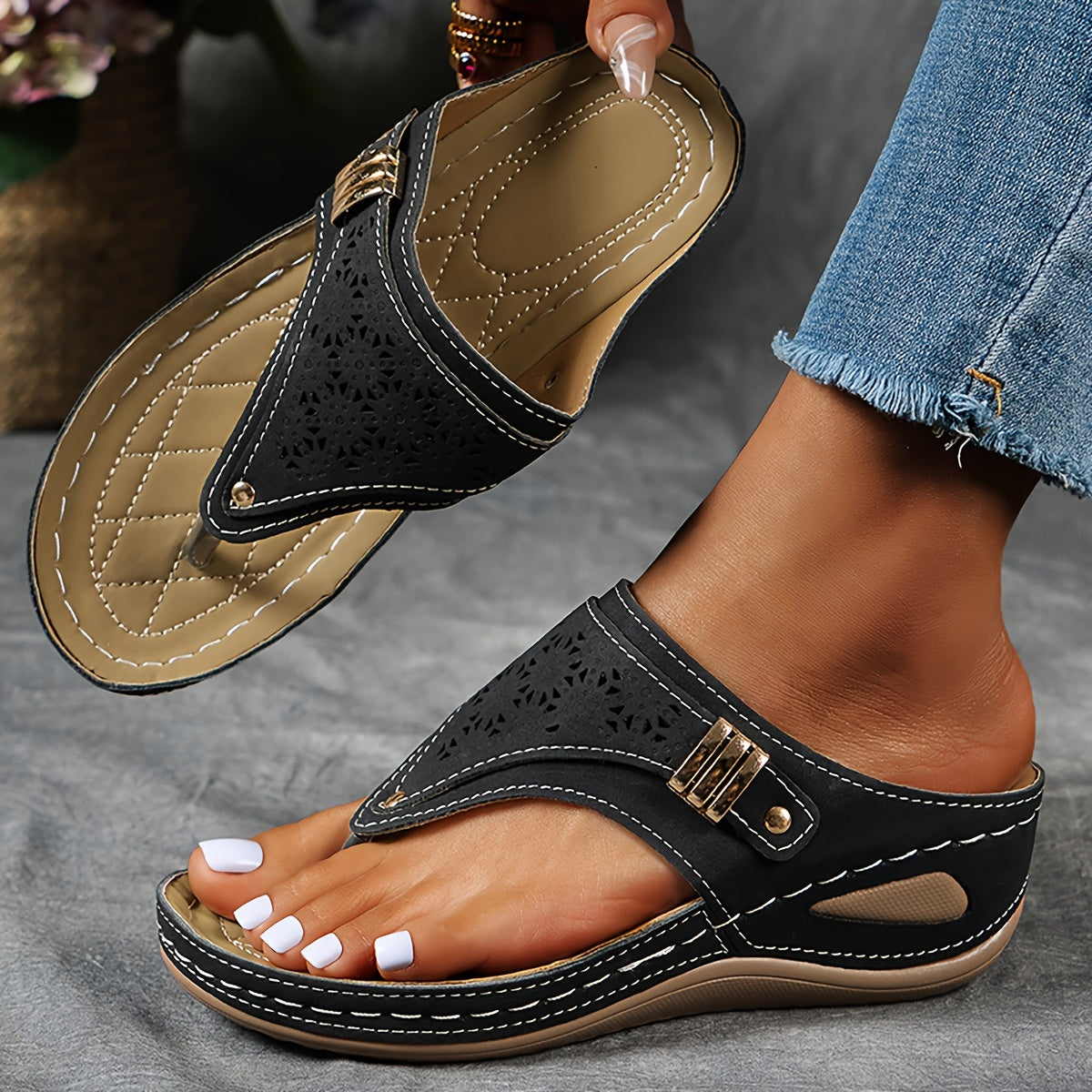 Cadiz – Sandalias cómodas con plataforma y tira elástica
