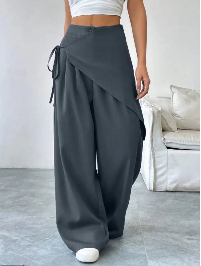 Vivia | Pantalón de pierna ancha con panel cruzado