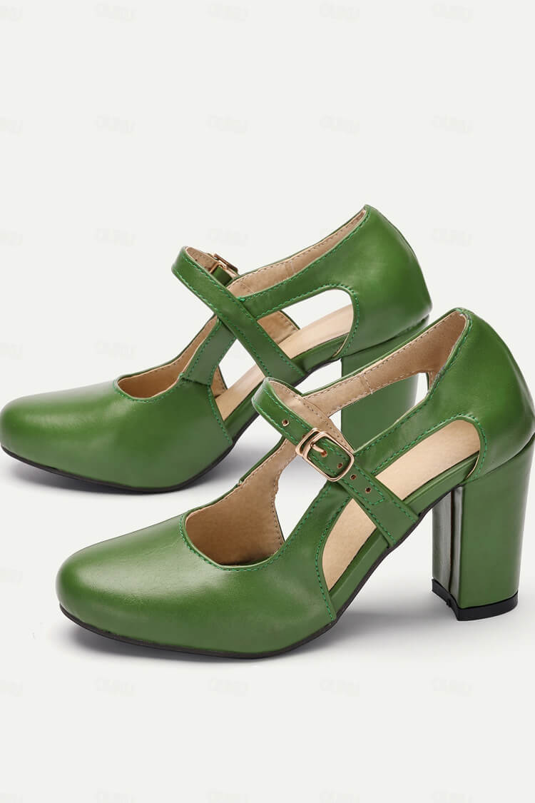 Ambra – Zapatos de mujer con tira en T y taco cómodo