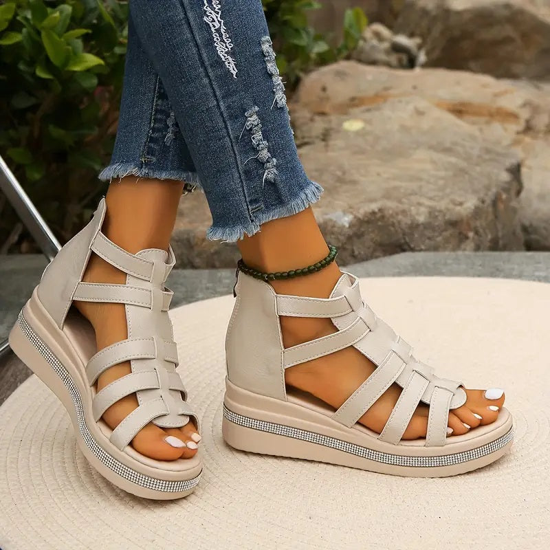 Rose – Sandalias elegantes con taco chino
