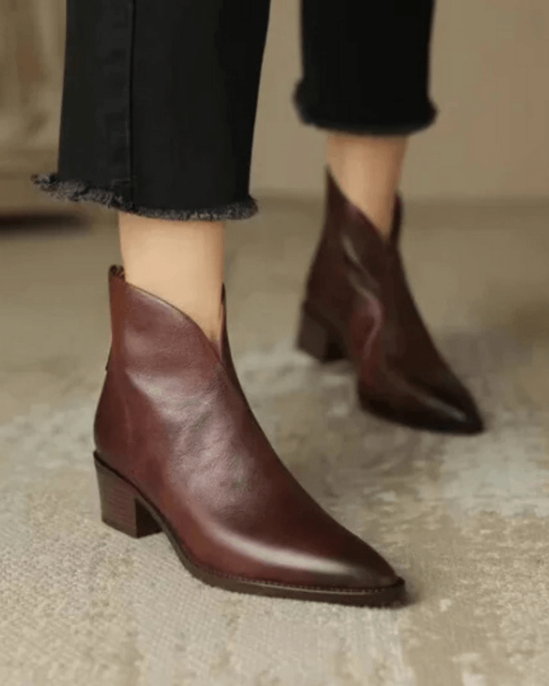 Lina – Elegantní kotníkové boty po kolena na blokovém podpatku pro ženy