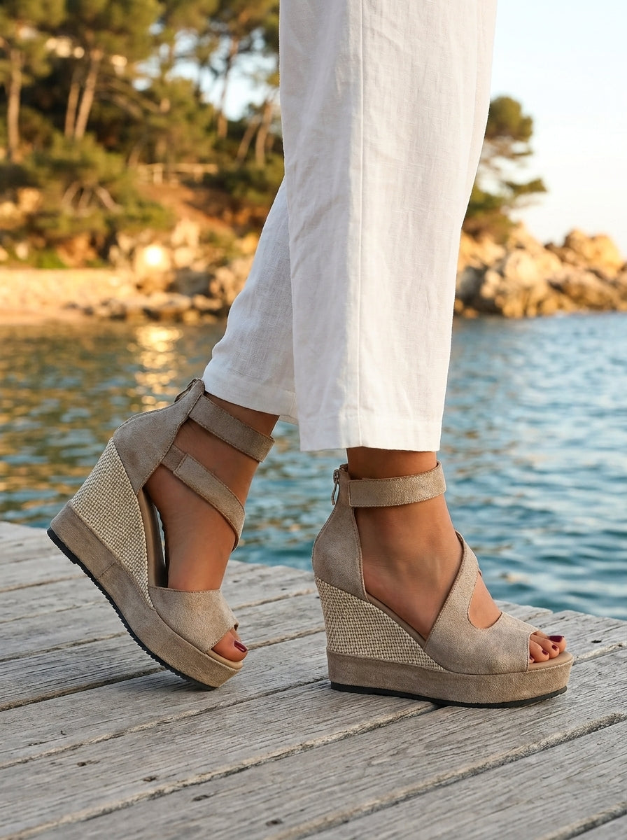 Monica | Letní espadrilkový klínek se sponou pro ženy