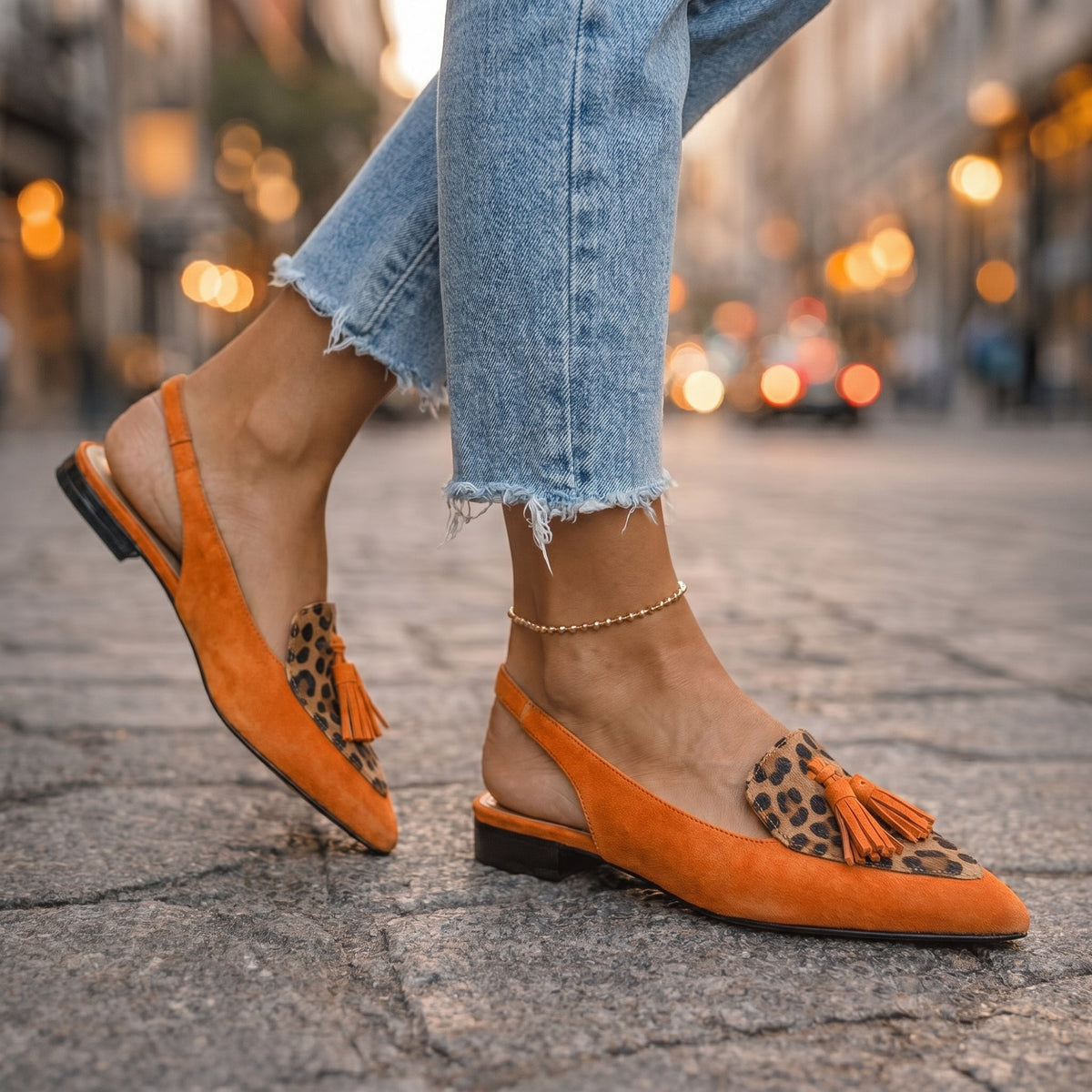 Lorena – Sandalias con tiras y flecos
