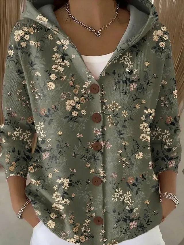 Paloma | Chamarra de Punto Estampada con Capucha