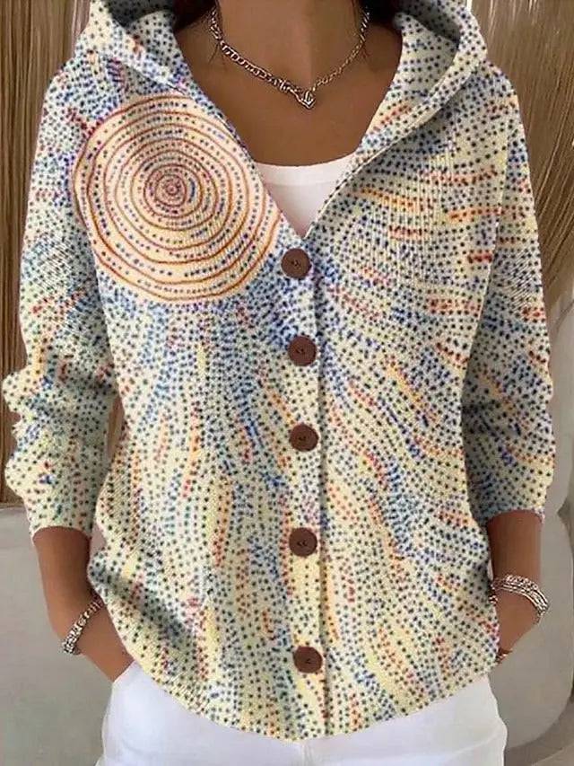 Paloma | Chamarra de Punto Estampada con Capucha