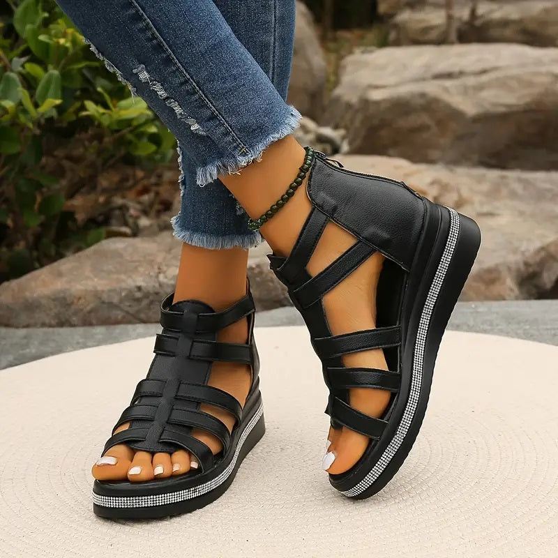 Rose – Sandalias elegantes con taco chino